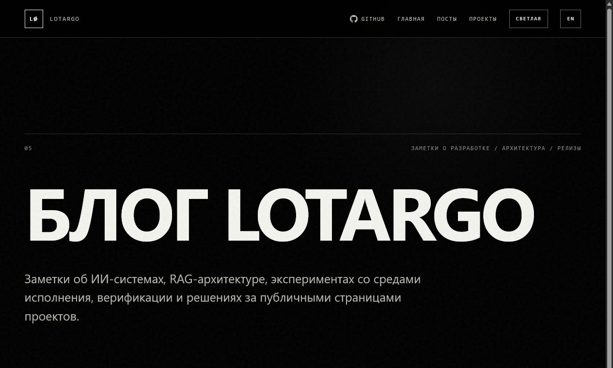 Blog index page